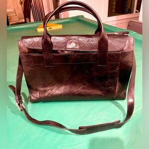 Elegant Black Leather Men's Bag by Wilson’s